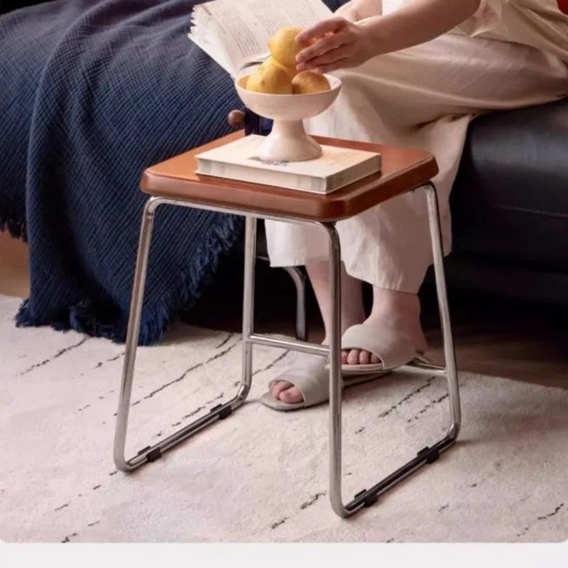 

Bauhaus Metal Wood Stool Stackable Dining Chair Modern Minimalist Side Table Multi-Functional Furniture for Living Room Muebles