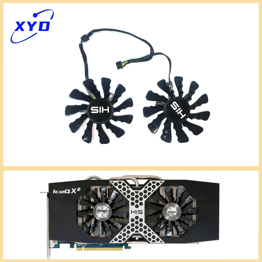 NEW 86MM 4PIN HIS HD7950 Graphics Card FD7010H12D DC12V 0.35A  GPU VGA Cooler Fan For  HD7970 R9-280X R9-290 R9-390