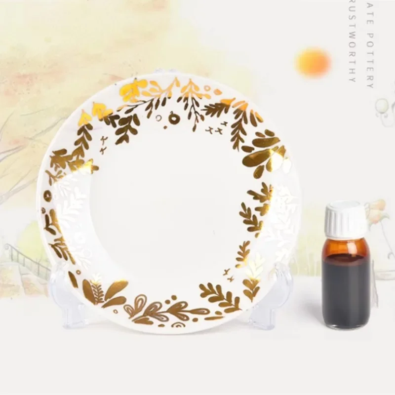 3/5/10g Gold Content 4% Ceramic Gold Water Pottery Glaze with Metal Pigment DIY Ceramic Crafts Hand-painted Decorative Paint