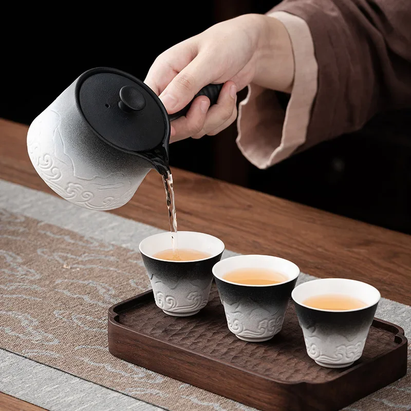 

Square handle teapot Chinese teapot modern simple household filter single pot ceramic Kung Fu tea set anti-scalding tea maker