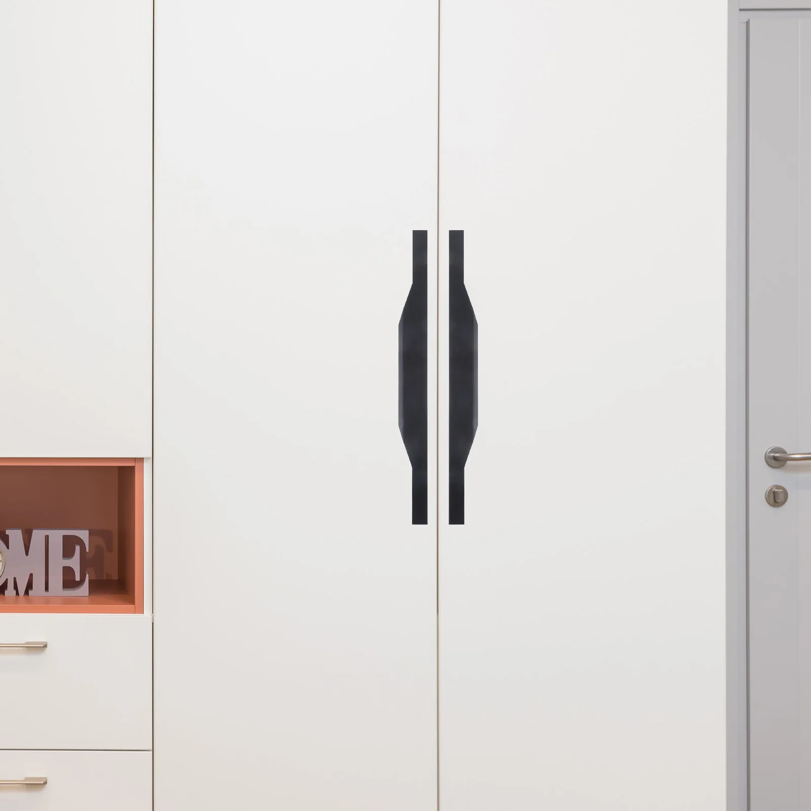 

4pcs Invisible H Hidden Door Pulls Aluminum Alloy Recessed Cabinet Furniture Knob Durable Chamfered Edges Smooth Lines