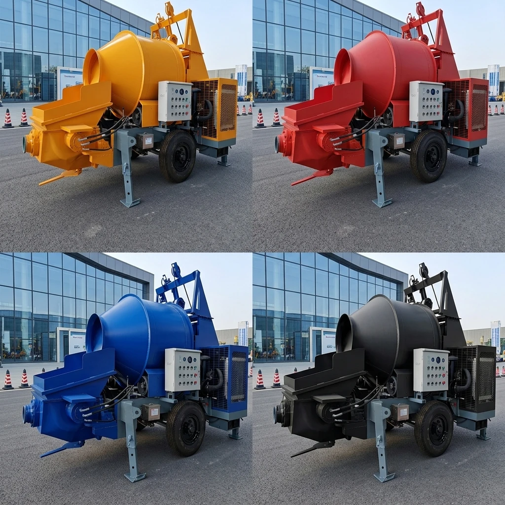 30m3/h Mobile Diesel Concrete Mixer Pump All In One PLC Controlled 120m Vertical 500m Horizontal Reach for Construction