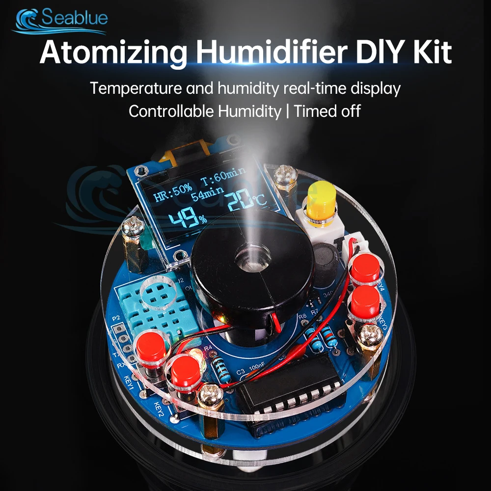 DC 5V USB Spray Humidifier OLED Display Temperature And Humidity With Timing Function Atomizer Drive Module Humidifier Diy Kits