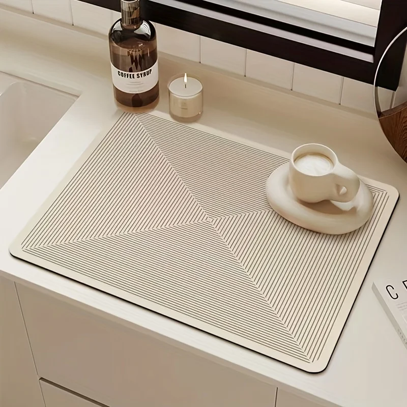 VIKAMA Geometric Minimalist Coffee Machine Mat Absorbent And Anti Slip Kitchen Countertop Protection Mat Tableware Drainage Mat