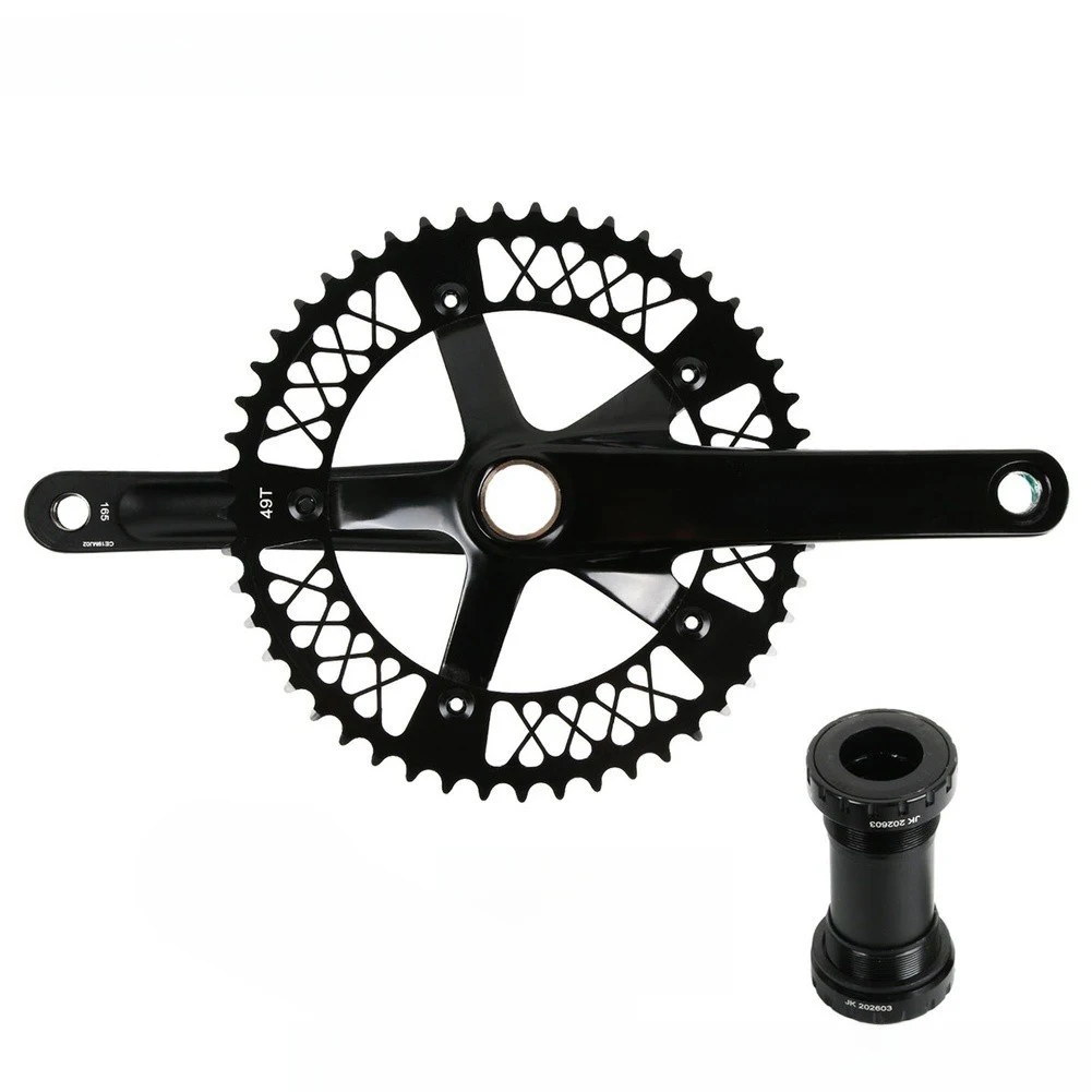 Alloy 7075 Bike Crankset CNC Processing Lightweight Racing For 1/8 Thick Chains Hollow Integrated Bicycle Parts Accessories