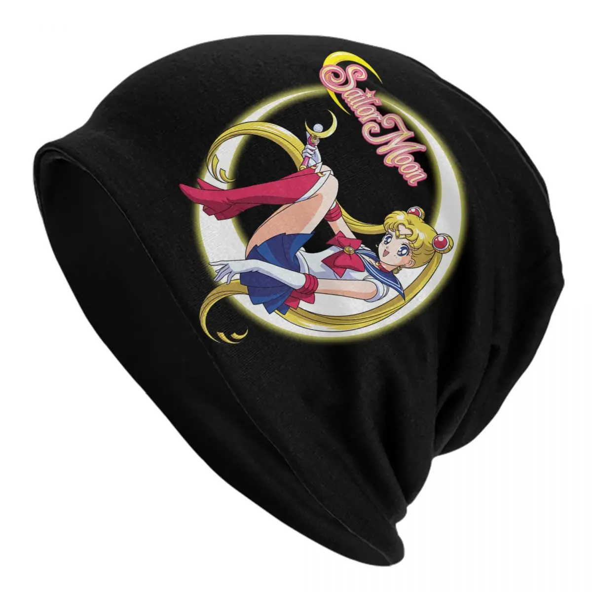 Custom Sailors Cartoon Moon Skullies Beanies Caps Unisex Winter Warm Knitted Hat  Cool Adult Anime Bonnet Hats Outdoor Ski Cap