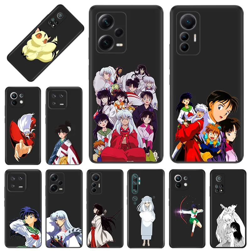 Phone Case for Xiaomi 13 12 Lite 12x 12t Redmi Note13 Note12 13c 12c 12s Sesshoumaru Inuyasha Soft Black Anti-Drop Cover