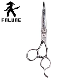 FnLune 6.0 6.8 inch Tungsten Steel Pattern Top Professional Hair Salon Scissors Cut Barber Accessories Haircut Shear Scissors