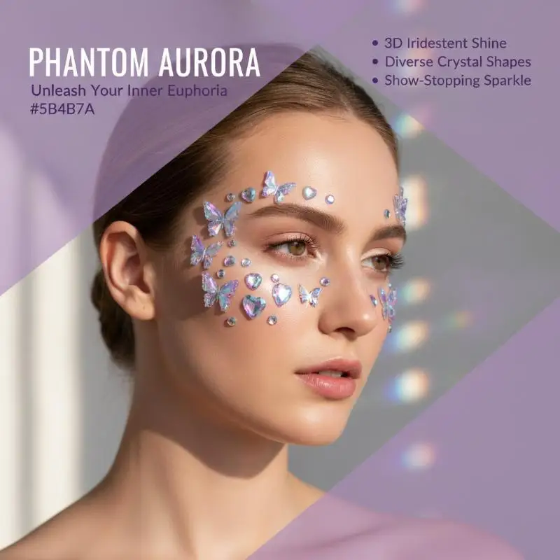Glitter Face Gem Stickers 1Pc Self Adhesive Multiple Shiny Designs for Music Festival Stage Prom Makeup