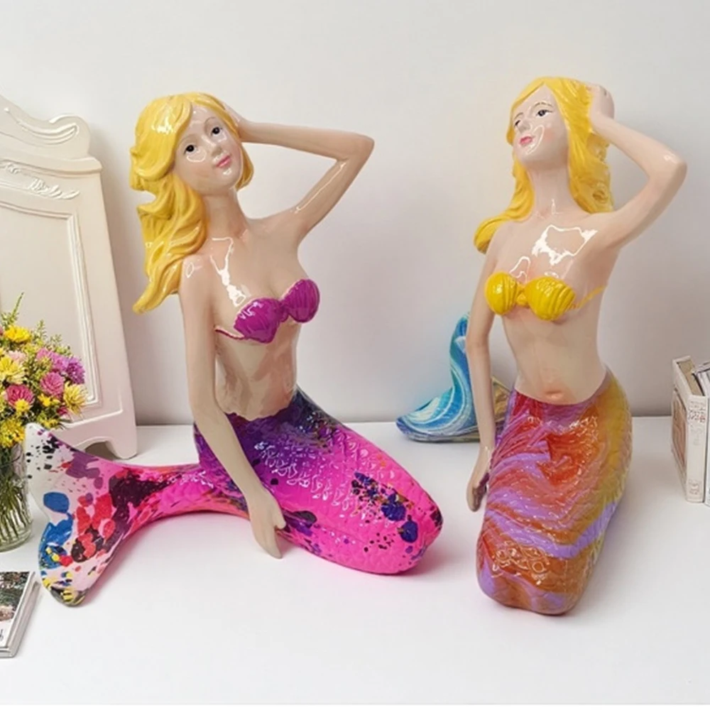 

1 mermaid resin desktop ornament, resin display sample, creative gift, festive item, desktop decoration, desktop decorative orna