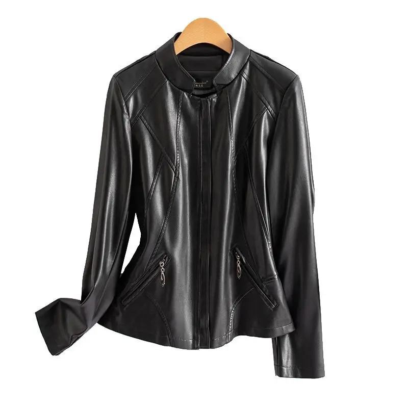   Ning 本革ジャケット レディース ショートスリーブ 2025 秋新作 シープスキン バイクジャケット 多用途 ビジネス カジュアル