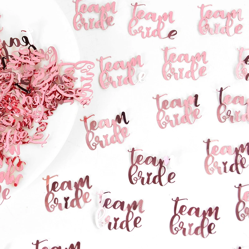 15g/bag Rose Gold Team Bride Confetti Wedding Bridal Shower Table Decoration Bride To Be Gift Bachelorette Hen Party Supplies view 6