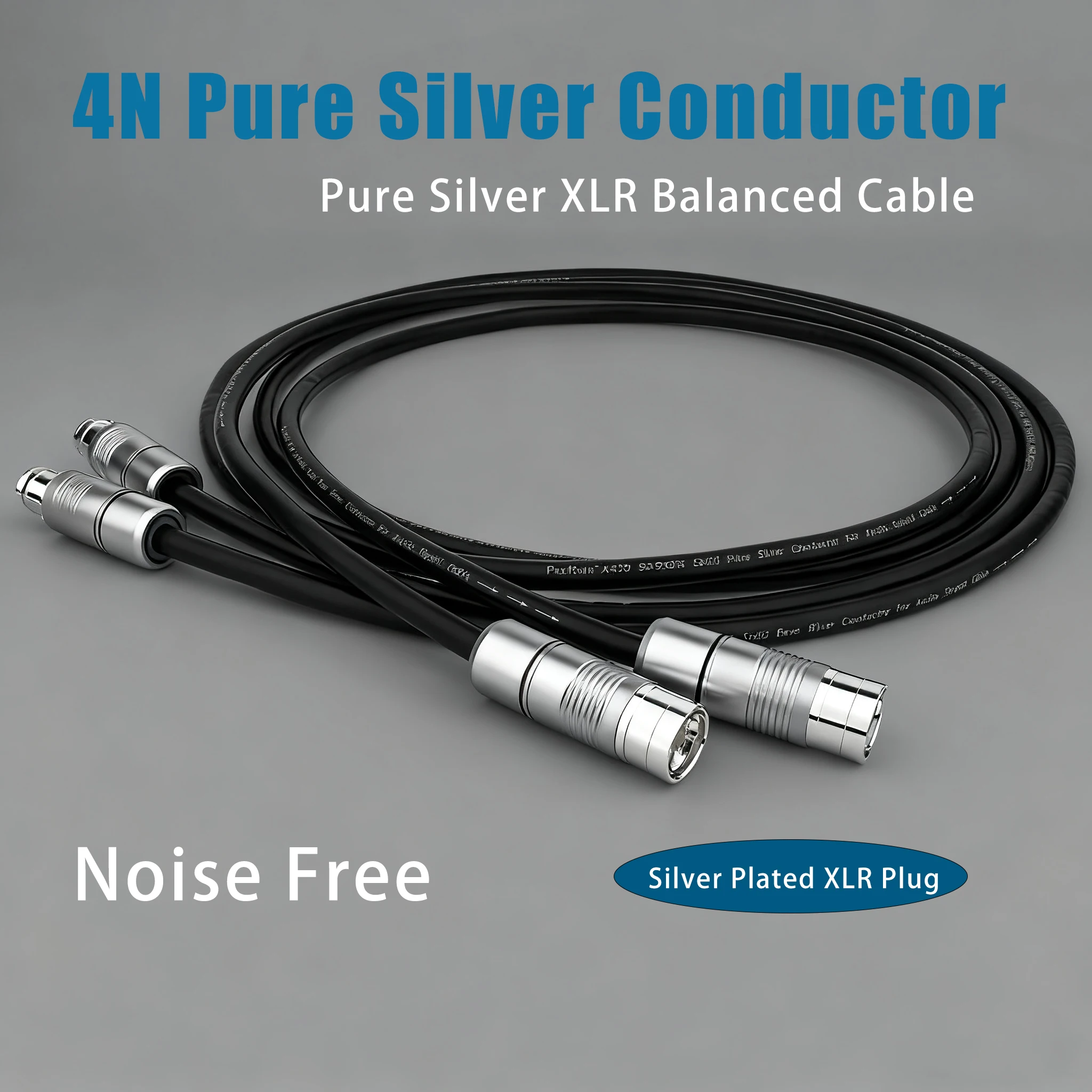 Preffair X430 99.998% Silver XLR Cable HiFi Audio XLR Balanced Cable Interconnect Silver-Plated Plug Solid PSS Pure Silver Core