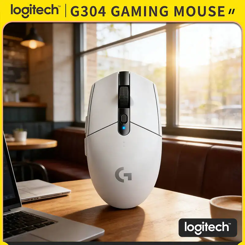 

Logitech G304 Wireless Gaming Mouse 12000 DPI HERO Sensor LIGHTSPEED 1ms 9-Month Battery Reliable Grip Laptop Gamers