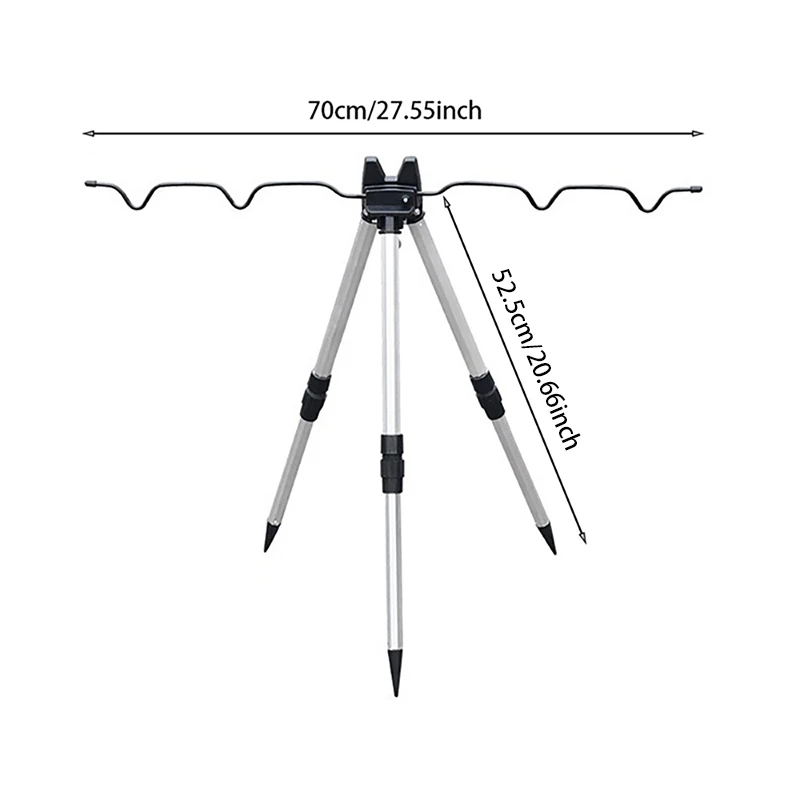 1 Pcs Telescopic Aluminum Alloy Holder For Sea Fishing Rods Triangular Holder For Casting Rods Fishing Support For Angling
