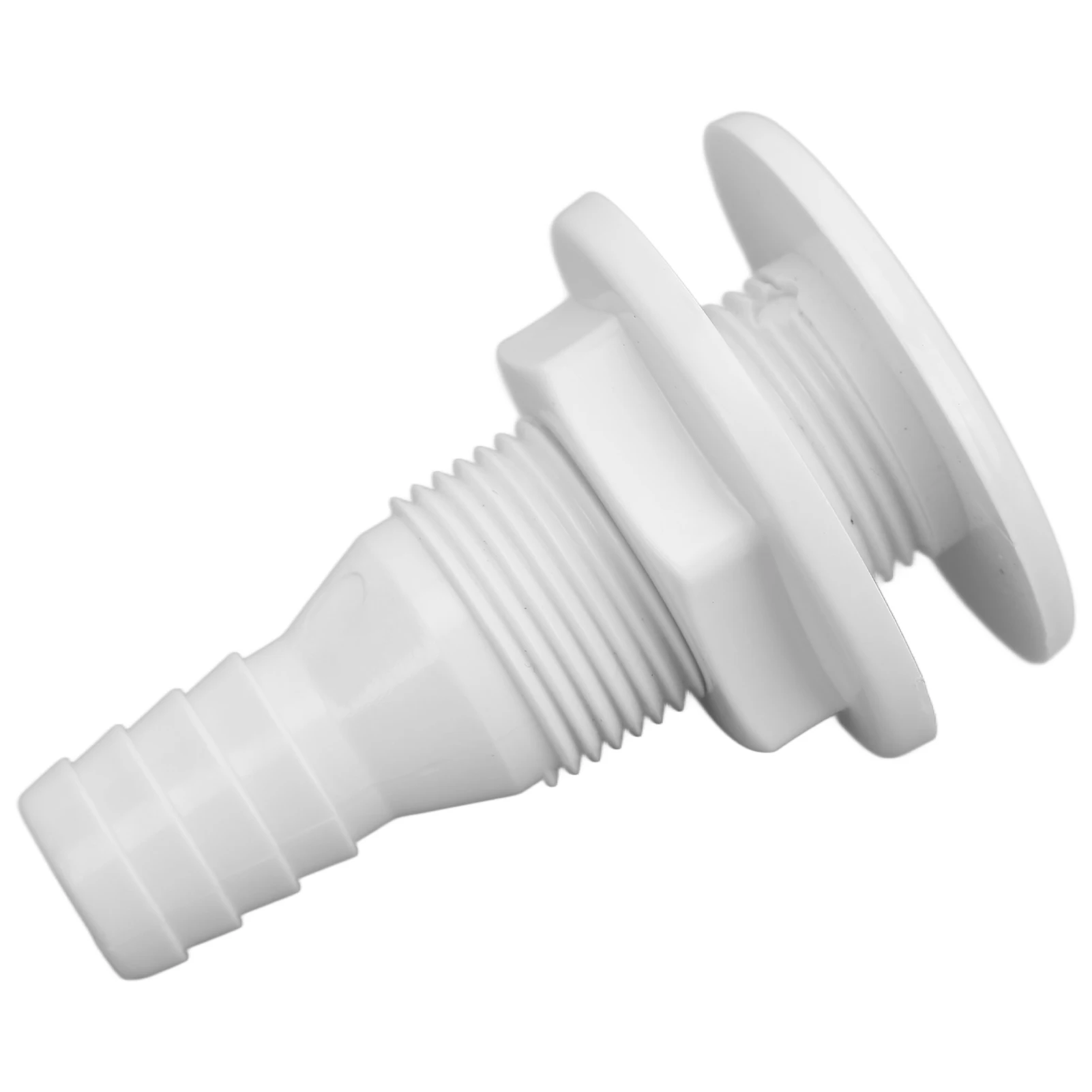Boat Through Hull Connector 3/4in ABS Plastic Hose Coupling Drain Outlet Accessory