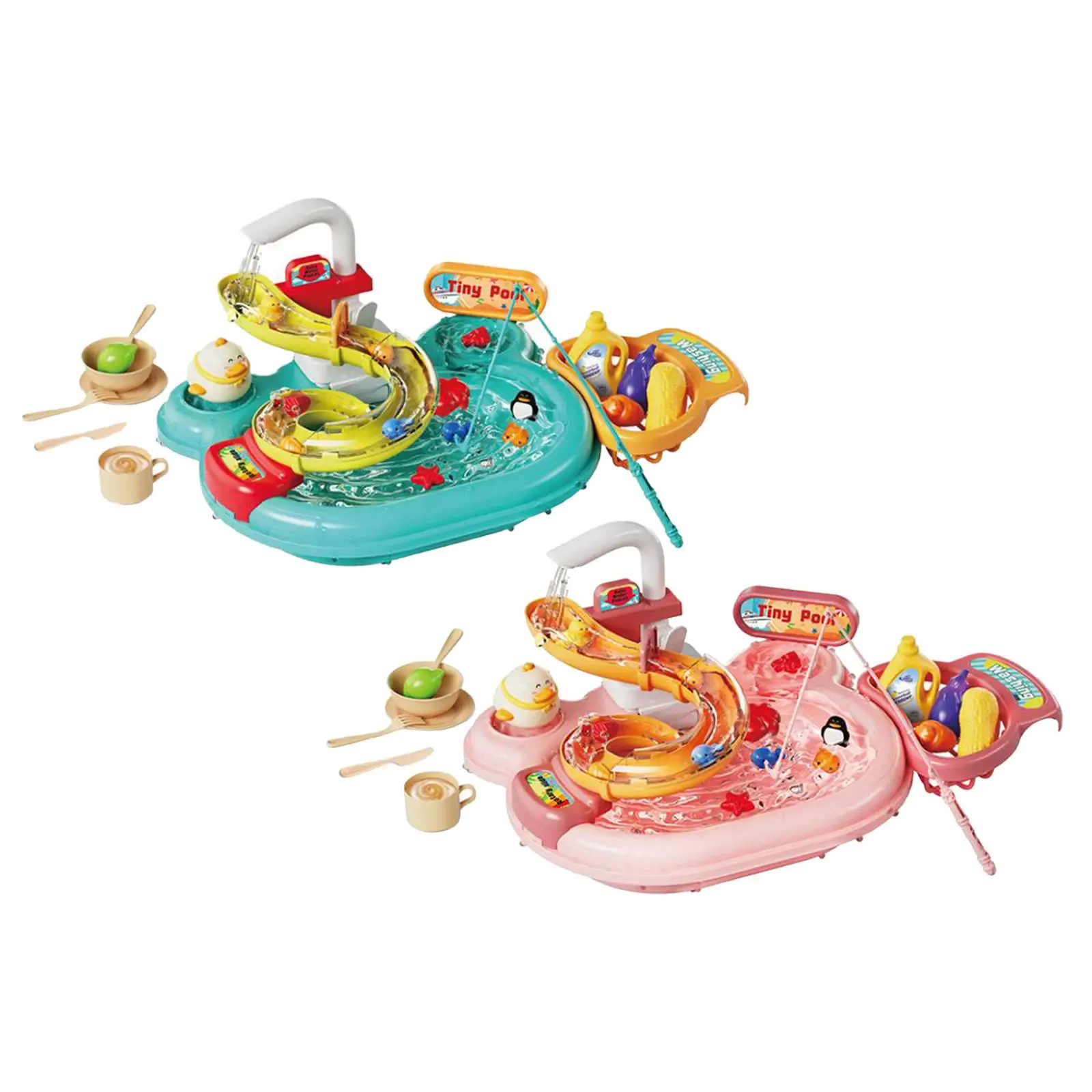 Play Kitchen Sink Toys with Automatic Water Cycle System Play Kitchen Toys Accessories for Role Play Kitchen Birthday