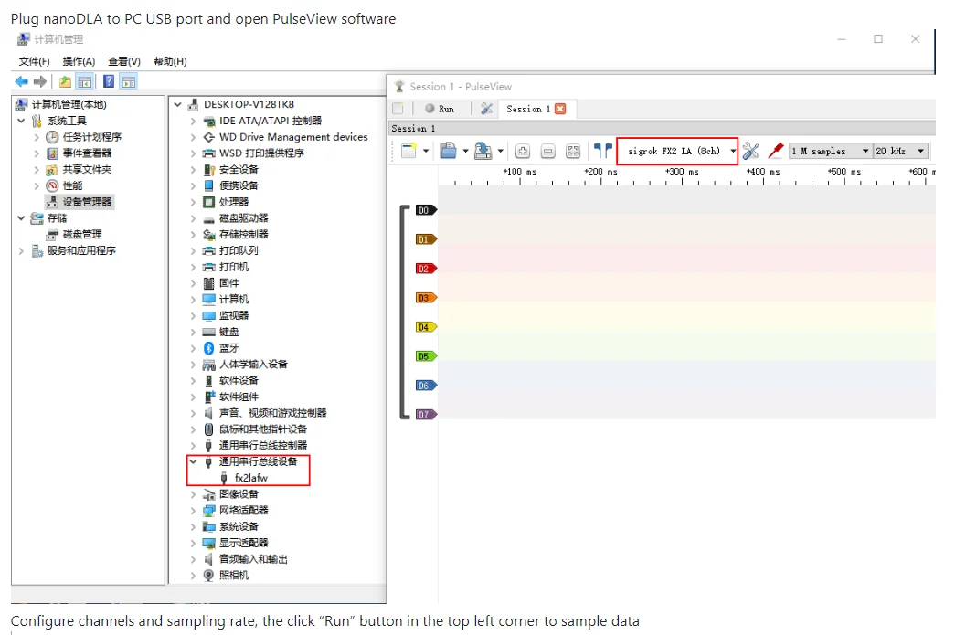 DLA Logic Analyzer ARM FPGA Debugging Tool Protokollanalyse 24 MHz Abtastrate 8 Kanäle Open Source Sigrok PulseView – Detail 8