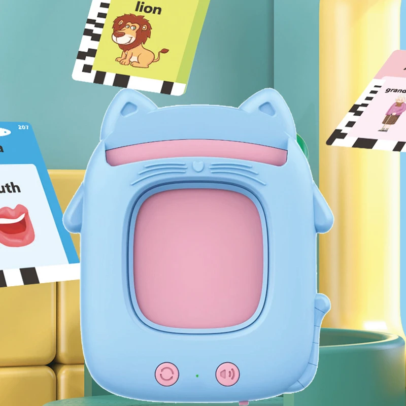 Nuovo cartone animato carino macchina per carte verticale gatto macchina per l'apprendimento dell'inglese macchina per l'apprendimento precoce dei bambini vacanza regalo di compleanno per bambini