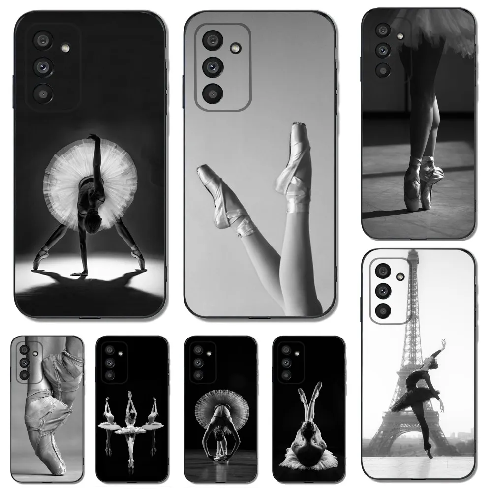 Ballerina Ballet Dancing Phone Case For Samsung Galaxy A13,A21s,A22,A31,A32,A52,A53,A71,A80,A91 Soft Black Phone Cover