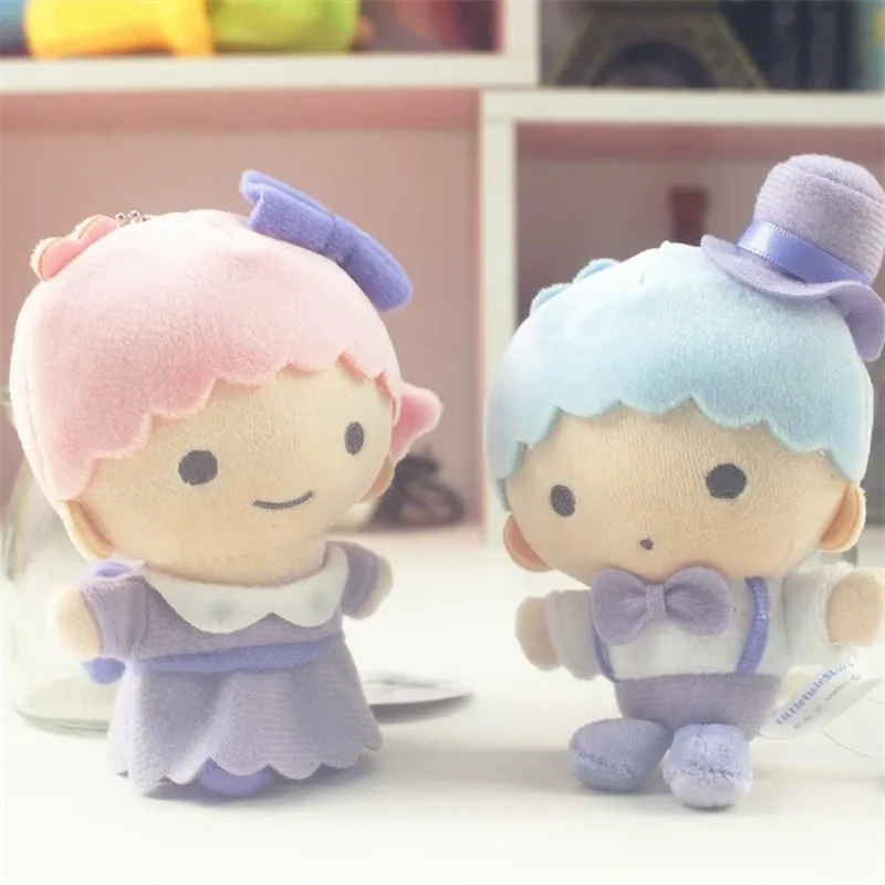 

Sanrio Plush Doll Keychain Little Twin Stars Bow Ornament Lala Kiki Stuffed Backpack Pendant Cartoon Twins Sweet Couple Gifts