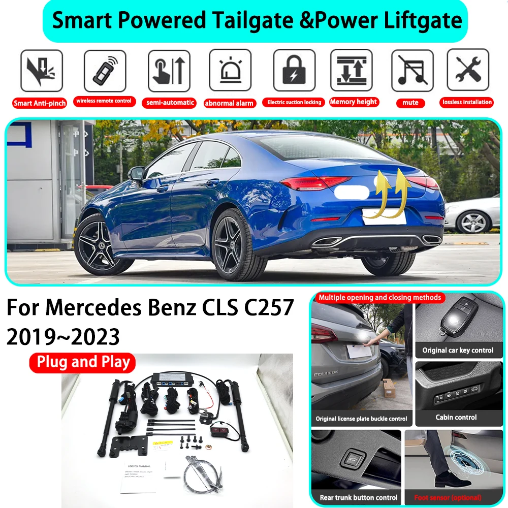 

﻿for Mercedes Benz CLS C257 2019~2023 Smart Automatic Powered Tailgate Electric Power Tailgate Lift Kit Key Close Plug and Play