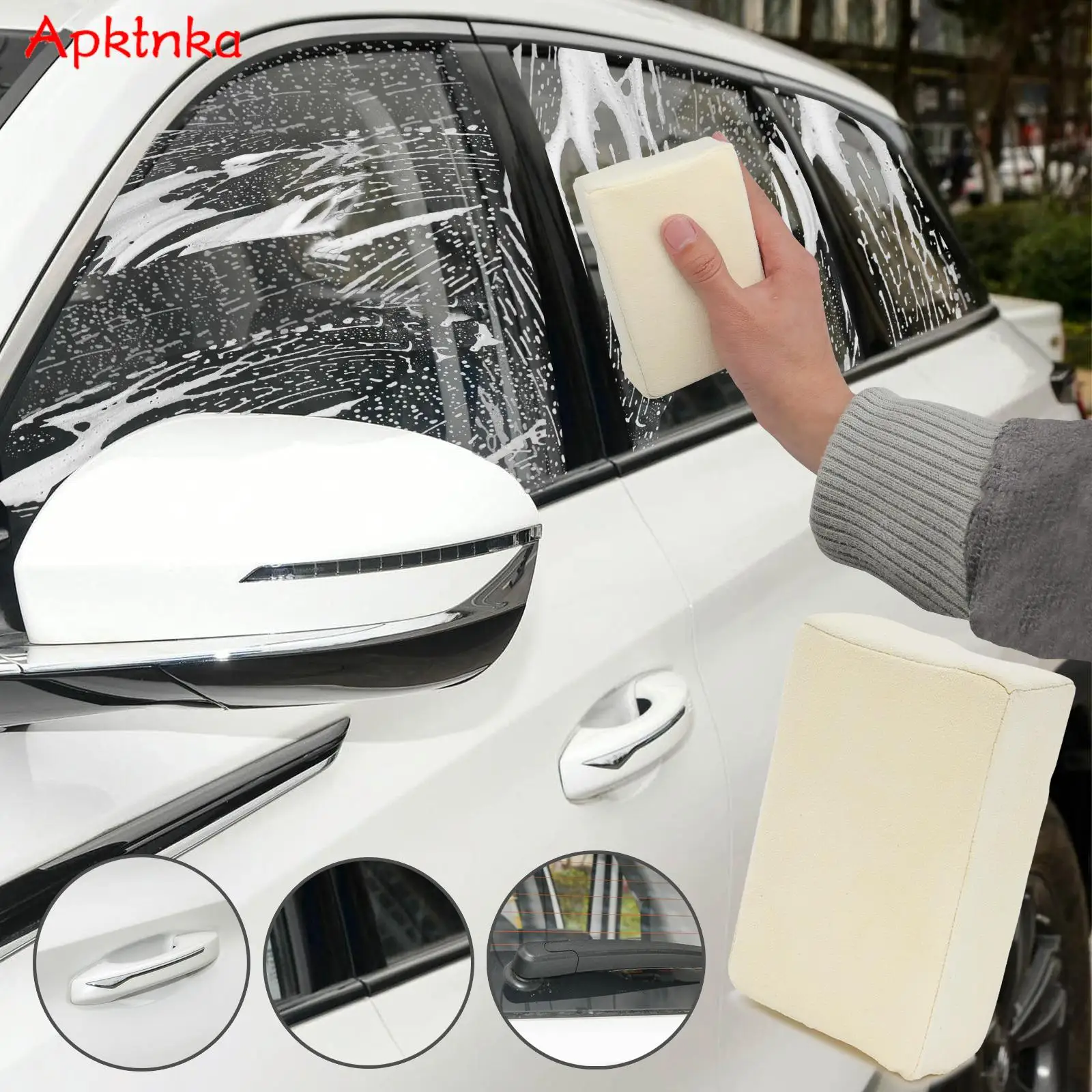 Car Chamois Synthetic Leather Demister Pad Car Glass Washing Towel Sponge Drying Cloth Soft Windscreen Cleaning Super Absorbent