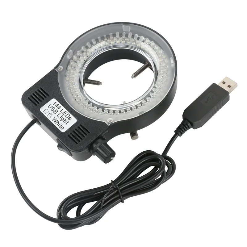 Adjustable 144 LED Ring Light Illuminator Lamp For Industry Stereo Trinocular Microscope Video Camera Lens Magnifier