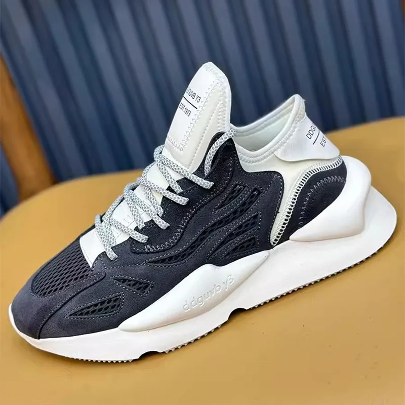 

New Fashion Men Casual Shoes Leather Mesh Patchwork Breathable Trainers Women Outdoor Running Shoes Zapatos Sneakers