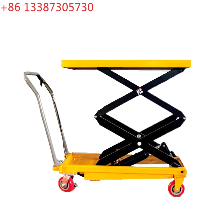 

Желто-красная гидравлическая ножничная подъемная платформа-тележка, ручная тележка-платформа, высокопрочная сталь, 300 кг