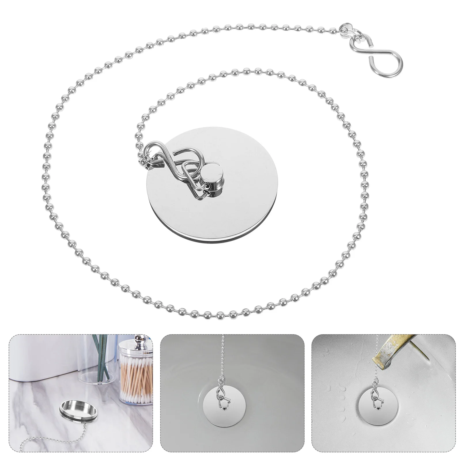 

With Chain Leakproof Resistant Seal Easy Install Sturdy Metal Sink Bathrooms Kitchens Bathtubs Showers Tubs Cover Bathtub