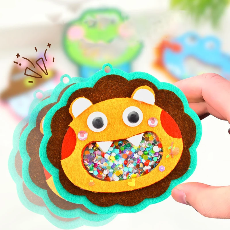 크리 에이 티브 스팽글 셰이커 할로윈 동물 펜던트 수제 공예 재료 키트 유치원 어린이 연습 능력 학습 장난감