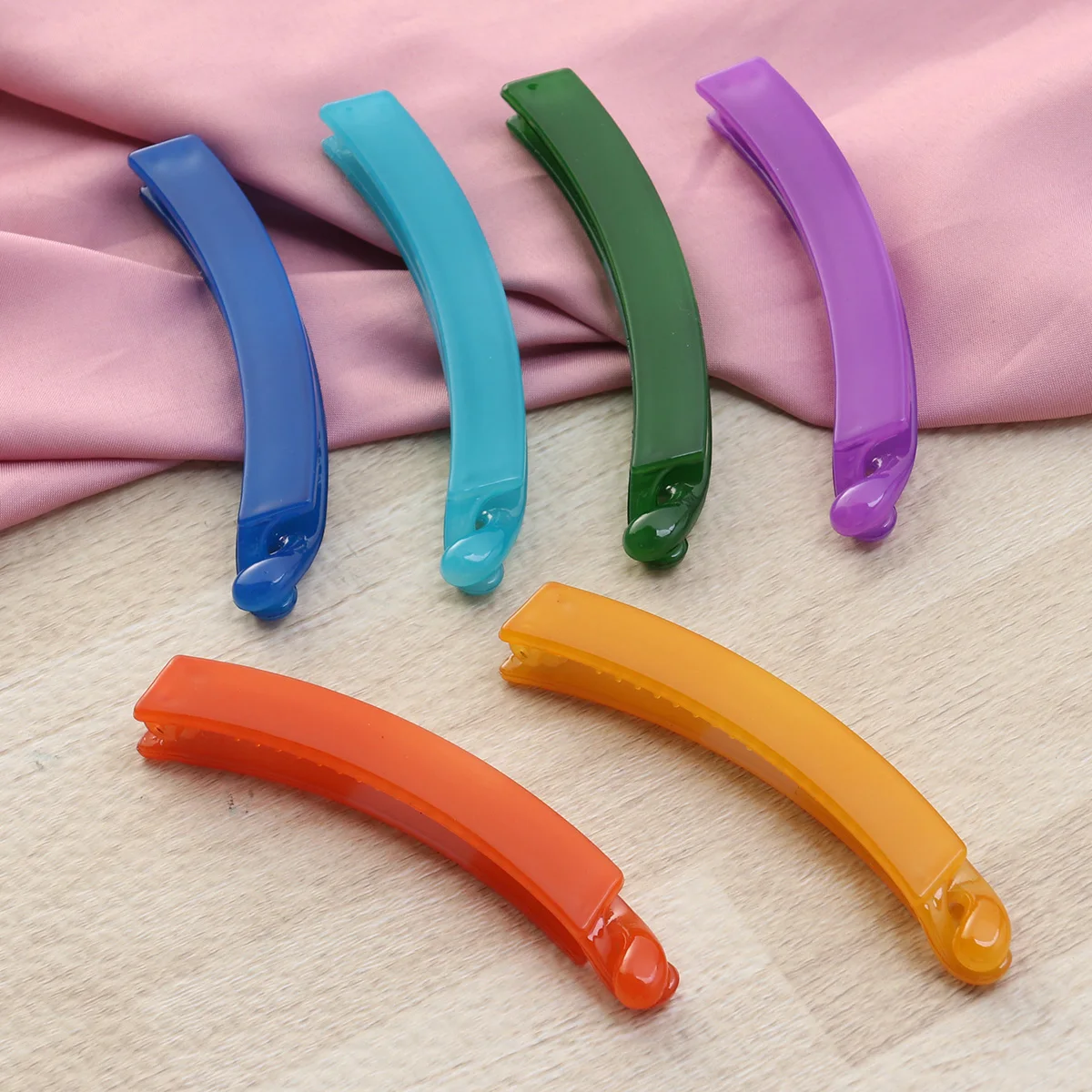

12pcs Candy Colored Banana Claw Clips Set for Women Girls Non Hair Clamps Locking Teeth Styling Tool Fashionable