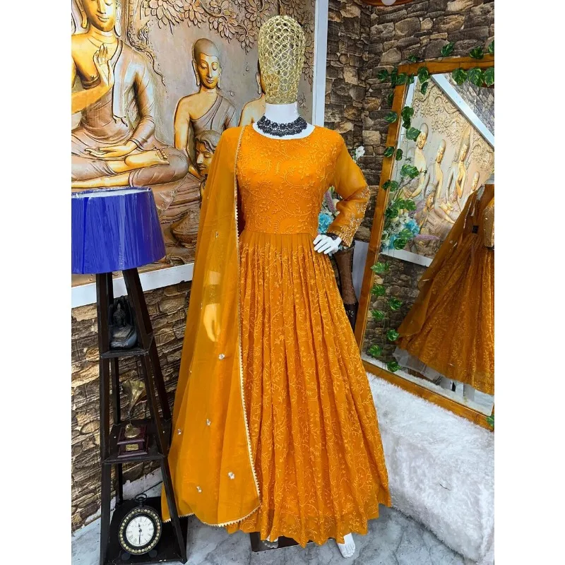 Yellow Pakistan Salva Camiz DressIndian Wedding Party Dress  Polaroid Suit