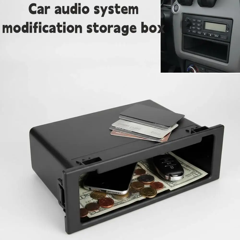 Caixa de armazenamento universal 1-DIN para rádio de carro, organizador de painel para telefone, cartões e pequenos itens para MAZDA Access