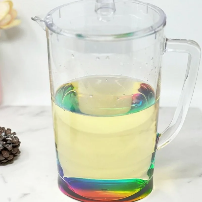 

Oval Halo Water Unbreakable Plastic Drink Juice Pitcher with Lid Spout Reusable Large Capacity Home Party Beverage Container