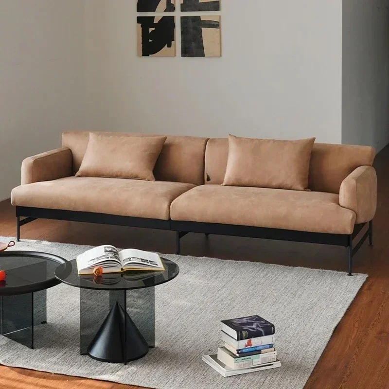Sofa anti-cat scratch technology fabric modern simple living room straight sofa solid wood