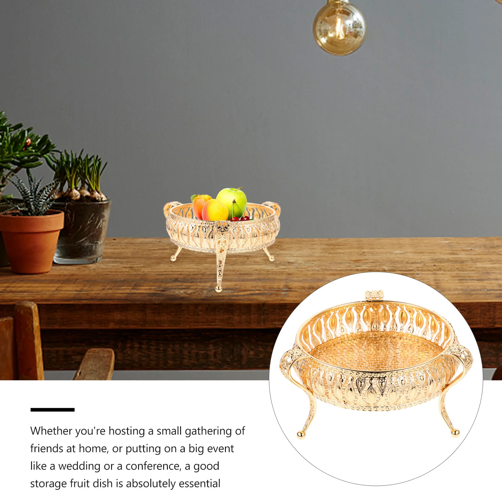

Tray European-style Metal Fruit Plated Iron Serving Trays for Entertaining