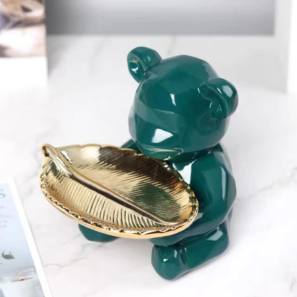 Jewelry Ceramic Jewelry Display Tray Green Storage Dish Organizer Keys Holder Bedroom Bathroom Display Snack Decor