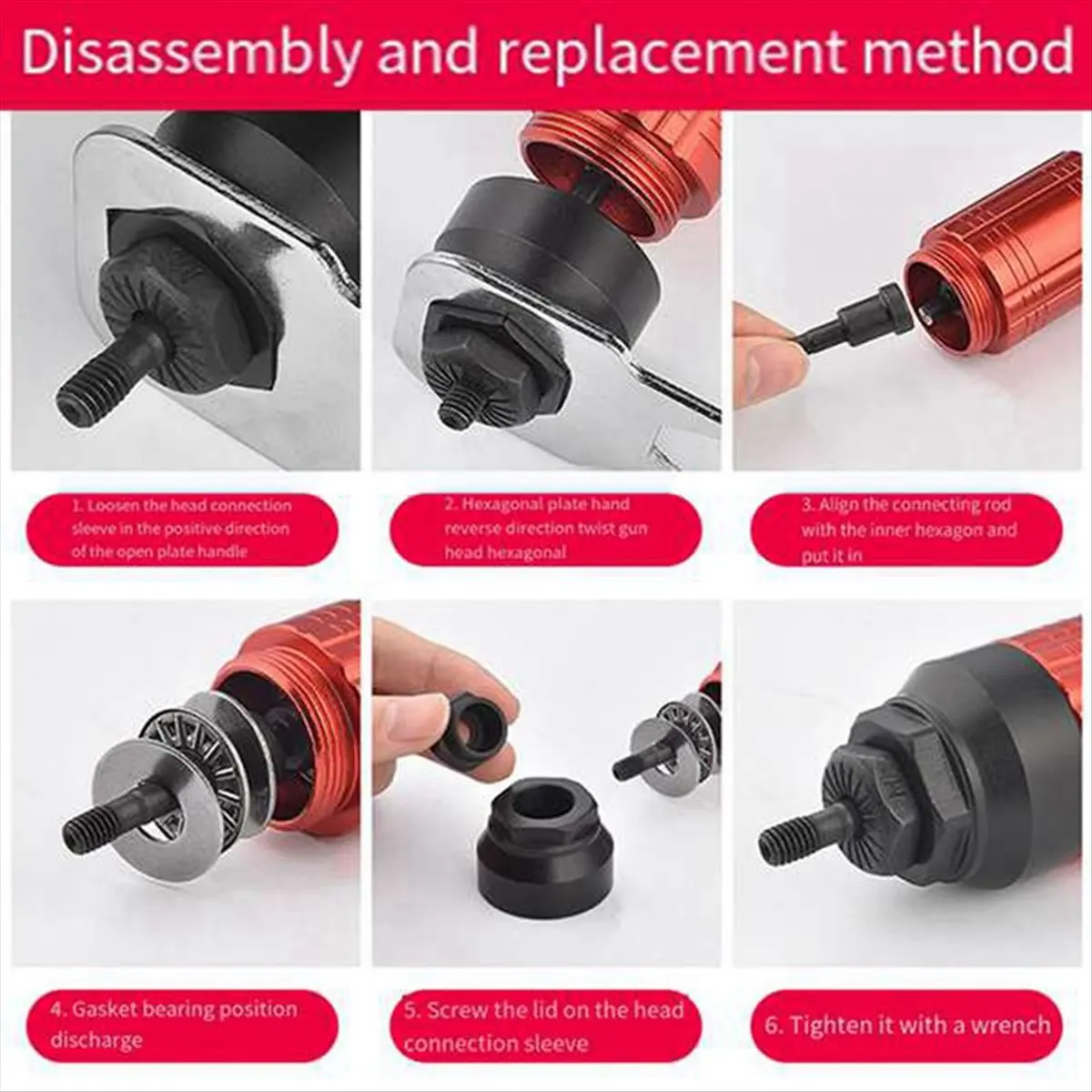 SALE AA63 Detachable Manual Electric Rivet Nut Tool Conversion Accessories Hand Rivet Nut Tool Set