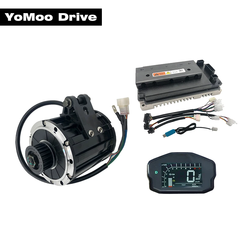 

QS120 2KW 70H 4600RPM 72V Mid Drive Motor Belt or 428 Sprocket with VOTOL EM100 Controller, DKD Display For Electric Motorcycle