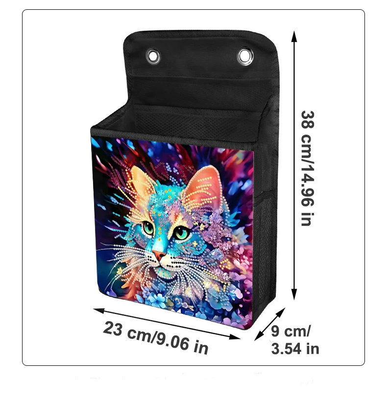 DIY Diamond Art Hanging Storage Bags Tiger Canvas Diamond Painting Hanging Storage Bag Handiwork Point Drill Wall Hanging Bags