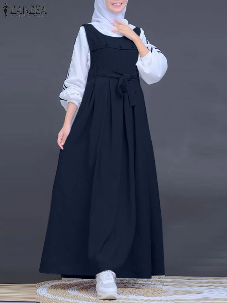 Autumn Fashion Dresses ZANZEA Women Muslim Abaya Casual Long Vestidos Islam Clothing Robe Turkey Dubai Dress Party Maxi Sundress