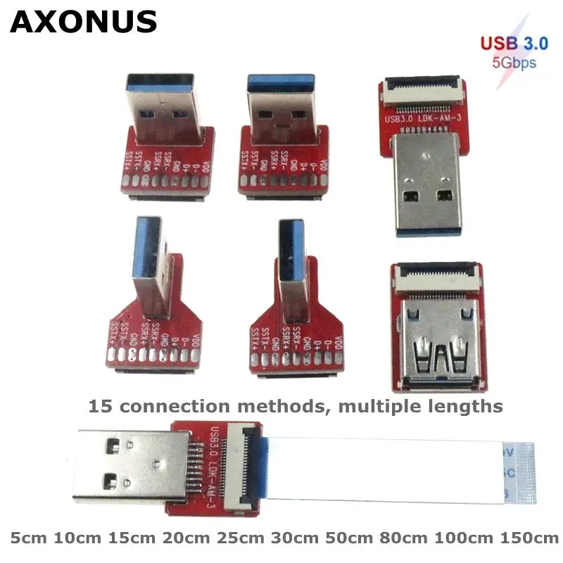 Flat Flexible Ultra Thin USB3.0 UP Down Left Right male to female Ribbon Cable 90 Degree USB Charge FPV fpc Charge Data Cord