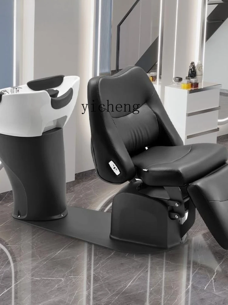 ZC Electric Automatic Lying Half Shampoo Chair for Hair Salon Flushing Bed Barber Shop Shampoo Basin