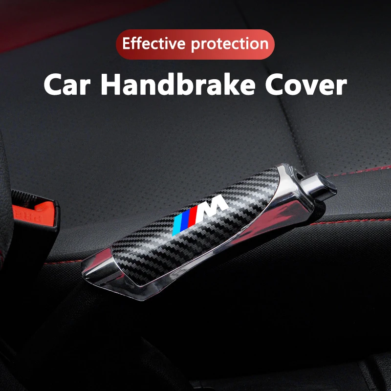 Leather Carbon Fiber Car Handbrake Cover Protective Sleeve Hand Brake Protection Car Interior For BMW M 1 3 5 Series X1 X3 F10