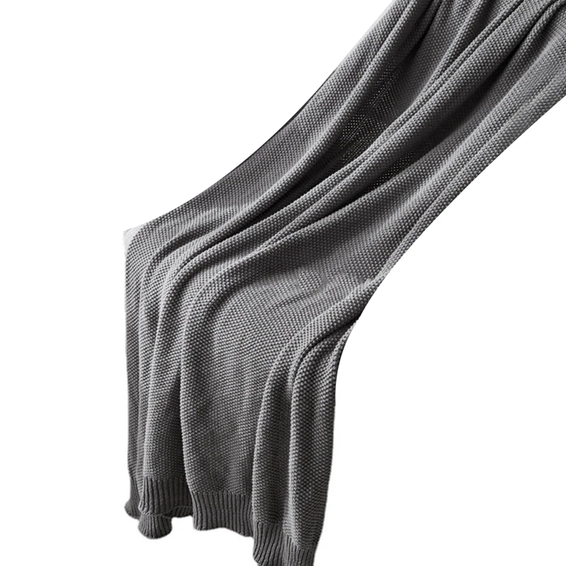 

Chunky Cable Knit Throw Blanket Lightweight Blanket For Sofa Couch Bed Baby Nursery Grey