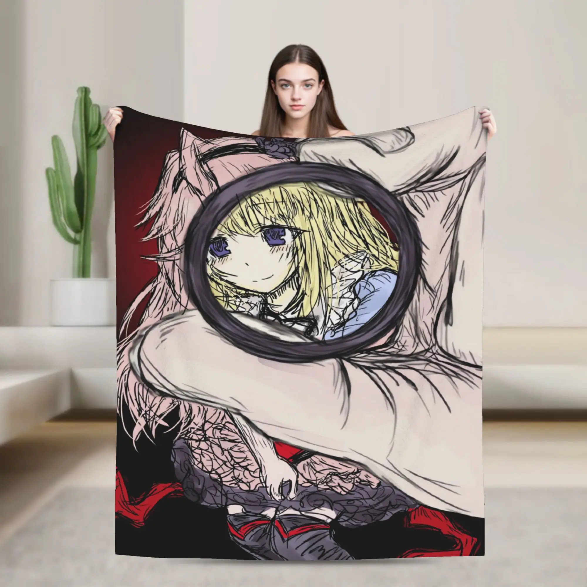 Super Warm Blanket Airplane Travel Game Black Souls Throw Blanket  Flannel Bedspread For Outdoor Street Trend Sofa Bed Cover