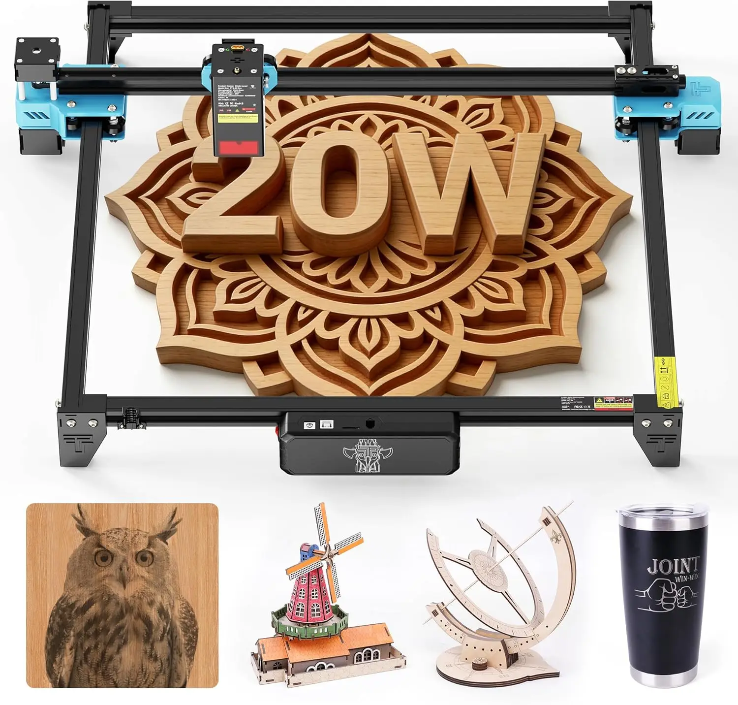

20000mW Laser Engraver Cutter Wood Metal Acrylic Glass DIY Projects 27.4Inch 23.4Inch