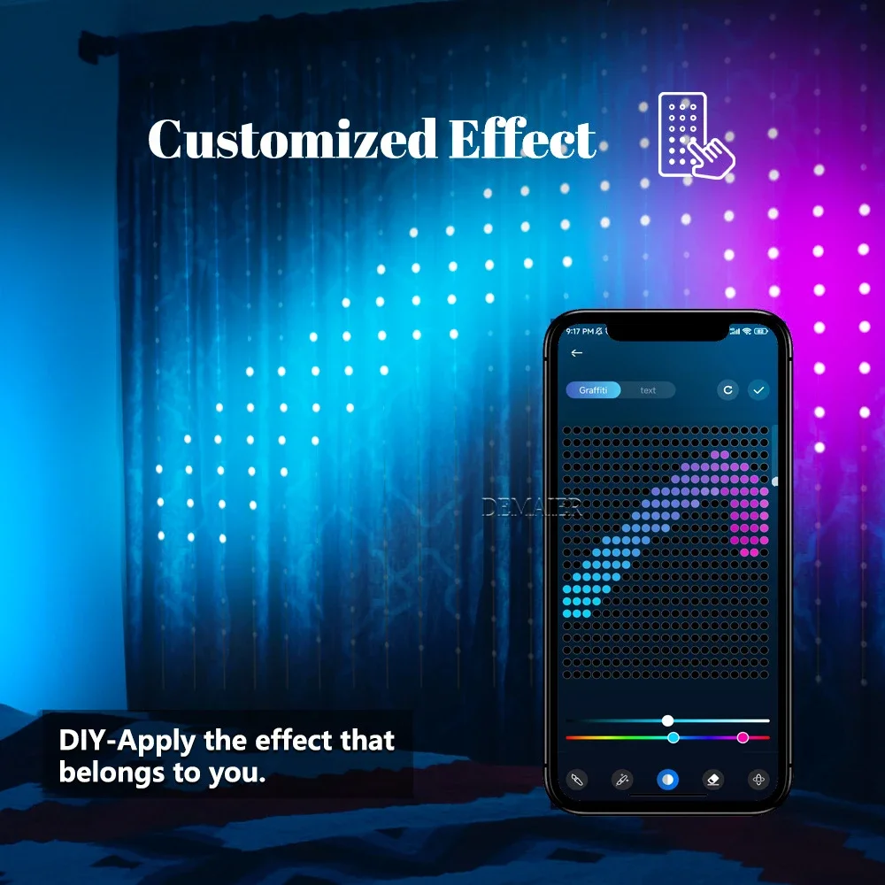 

Smart String lights App Control RGB Vorhang Lichter DIY LED Lichterketten WS2812B pixel Programmierbare Dekoration Im